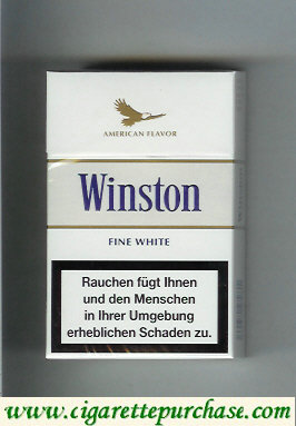 Winston American Flavor Fine White cigarettes hard box